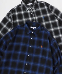 U.S. POLO ASSN./ユーエスポロアッスン オーバーサイズ 無地 ストライプ チェック ロゴ ワンポイント刺繍 レギュラーカラーシャツ/レディース メンズ