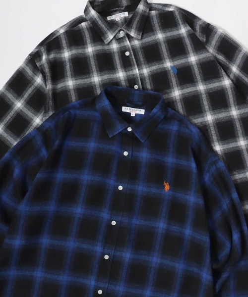 U.S. POLO ASSN.(ユーエスポロアッスン)の「U.S. POLO ASSN./ユーエスポロアッスン オーバーサイズ 無地 ストライプ チェック ロゴ ワンポイント刺繍 レギュラーカラーシャツ/レディース メンズ(シャツ/ブラウス・メンズ・ブルー系その他3/ブルー系その他2/ライトブルー/ブラック/ベージュ系その他/ホワイト系その他/ホワイト/ブラック系その他/ブルー系その他/インディゴブルー・M/LL/L)」の10枚目の写真