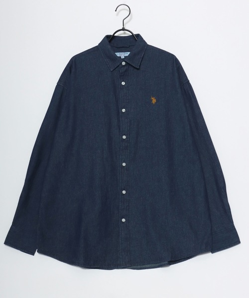 U.S. POLO ASSN.(ユーエスポロアッスン)の「U.S. POLO ASSN./ユーエスポロアッスン オーバーサイズ 無地 ストライプ チェック ロゴ ワンポイント刺繍 レギュラーカラーシャツ/レディース メンズ(シャツ/ブラウス・メンズ・ブルー系その他3/ブルー系その他2/ライトブルー/ブラック/ベージュ系その他/ホワイト系その他/ホワイト/ブラック系その他/ブルー系その他/インディゴブルー・M/LL/L)」の21枚目の写真