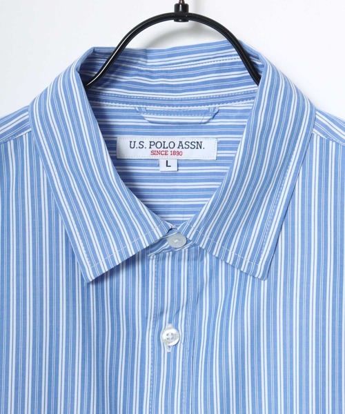 U.S. POLO ASSN.(ユーエスポロアッスン)の「U.S. POLO ASSN./ユーエスポロアッスン オーバーサイズ 無地 ストライプ チェック ロゴ ワンポイント刺繍 レギュラーカラーシャツ/レディース メンズ(シャツ/ブラウス・メンズ・ブルー系その他3/ブルー系その他2/ライトブルー/ブラック/ベージュ系その他/ホワイト系その他/ホワイト/ブラック系その他/ブルー系その他/インディゴブルー・M/LL/L)」の15枚目の写真