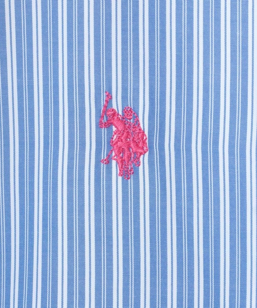 U.S. POLO ASSN.(ユーエスポロアッスン)の「U.S. POLO ASSN./ユーエスポロアッスン オーバーサイズ 無地 ストライプ チェック ロゴ ワンポイント刺繍 レギュラーカラーシャツ/レディース メンズ(シャツ/ブラウス・メンズ・ブルー系その他3/ブルー系その他2/ライトブルー/ブラック/ベージュ系その他/ホワイト系その他/ホワイト/ブラック系その他/ブルー系その他/インディゴブルー・M/LL/L)」の13枚目の写真