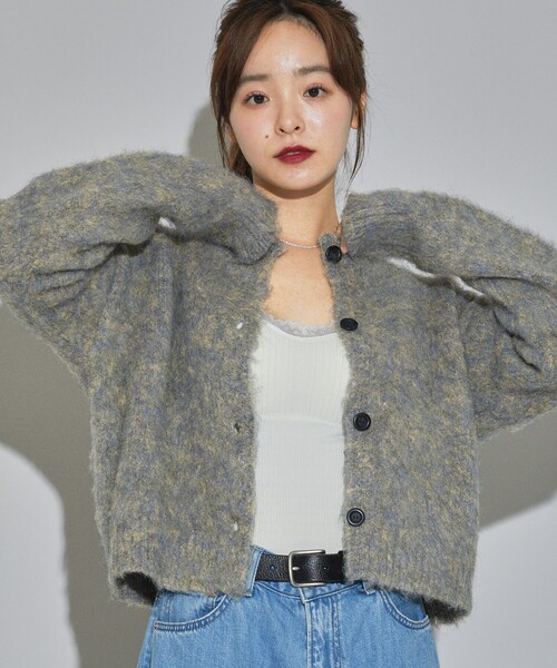 PUBLUX（パブリュクス）の「PUBLUX/パブリュクス モヘア タッチ クルーネックカーディガン　限定展開（カーディガン/ボレロ・レディース・ピンク/ブラウン/ナチュラル/イエロー・ﾌﾘ-）」の20枚目の写真