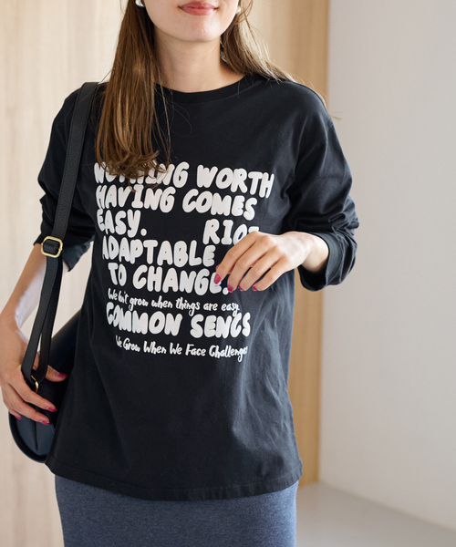 FRAMeWORK（フレームワーク）の「発泡ロゴロンT（Tシャツ/カットソー・レディース・ホワイト/ブラック・FREE）」の9枚目の写真