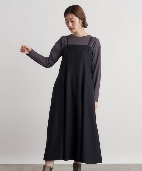 grove(グローブ)の「◆ツイーディフレアキャミワンピース(ワンピース・レディース・ダークグレー/サンドベージュ/ブラック・02/03/01/04/05)」の2枚目の写真