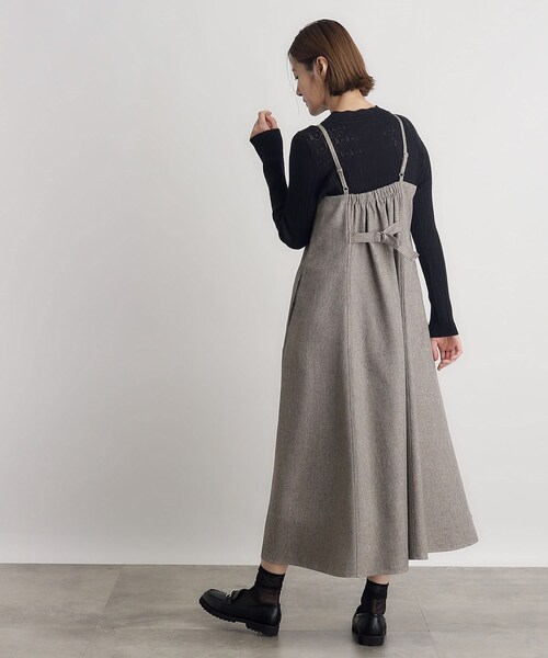 grove(グローブ)の「◆ツイーディフレアキャミワンピース(ワンピース・レディース・ダークグレー/サンドベージュ/ブラック・02/03/01/04/05)」の13枚目の写真