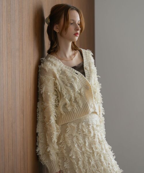 RETRO GIRL（レトロガール）の「【セットアップ対応】フリンジカーデ（カーディガン/ボレロ・レディース・ブラウン/ブラック/ナチュラル・FREE）」の5枚目の写真