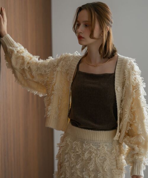 RETRO GIRL（レトロガール）の「【セットアップ対応】フリンジカーデ（カーディガン/ボレロ・レディース・ブラウン/ブラック/ナチュラル・FREE）」の6枚目の写真