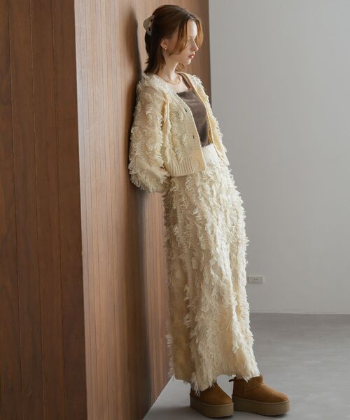 RETRO GIRL（レトロガール）の「【セットアップ対応】フリンジカーデ（カーディガン/ボレロ・レディース・ブラウン/ブラック/ナチュラル・FREE）」の9枚目の写真