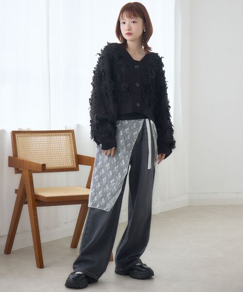 RETRO GIRL（レトロガール）の「【セットアップ対応】フリンジカーデ（カーディガン/ボレロ・レディース・ブラウン/ブラック/ナチュラル・FREE）」の12枚目の写真