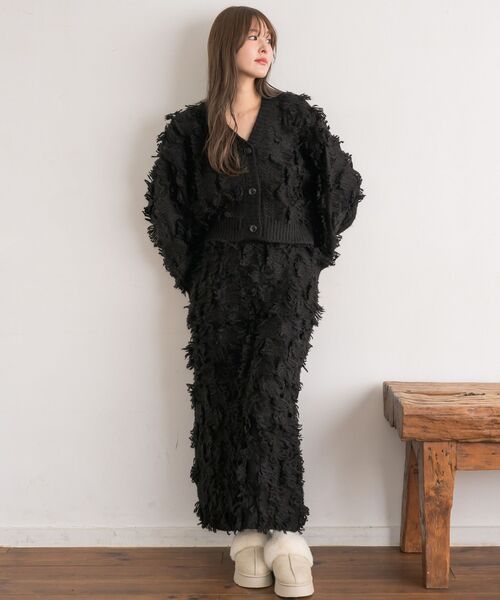 RETRO GIRL（レトロガール）の「【セットアップ対応】フリンジカーデ（カーディガン/ボレロ・レディース・ブラウン/ブラック/ナチュラル・FREE）」の19枚目の写真