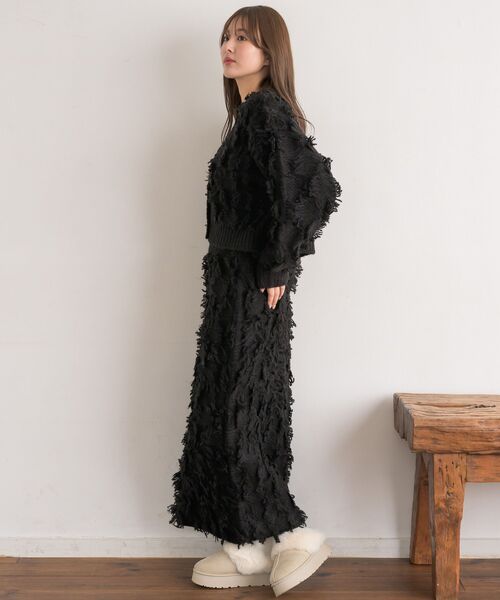 RETRO GIRL（レトロガール）の「【セットアップ対応】フリンジカーデ（カーディガン/ボレロ・レディース・ブラウン/ブラック/ナチュラル・FREE）」の20枚目の写真