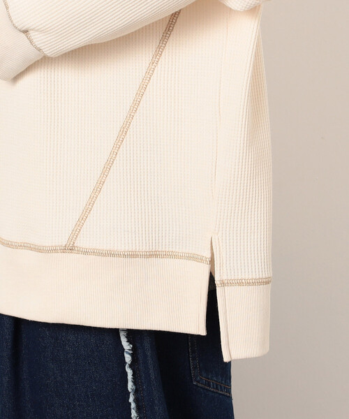 ONIGIRI（オニギリ）の「ワッフル　ハーフジップ　プルオーバー（Tシャツ/カットソー・レディース・アイボリー/チャコール/マスタード・FREE）」の12枚目の写真