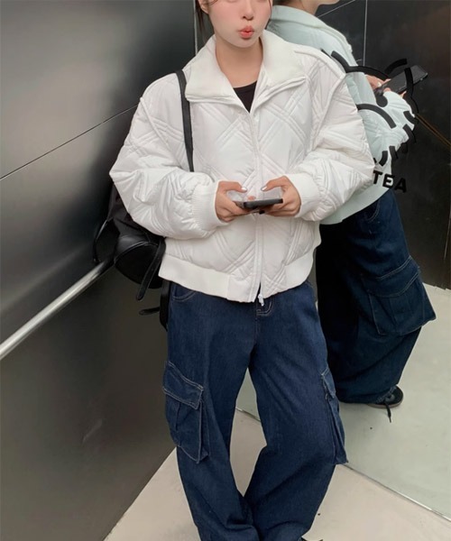 urge:(アージコロン )の「【URGE:】キルティング ブルゾン アウター(ブルゾン・レディース・ホワイト・SMALL/MEDIUM/LARGE)」の3枚目の写真