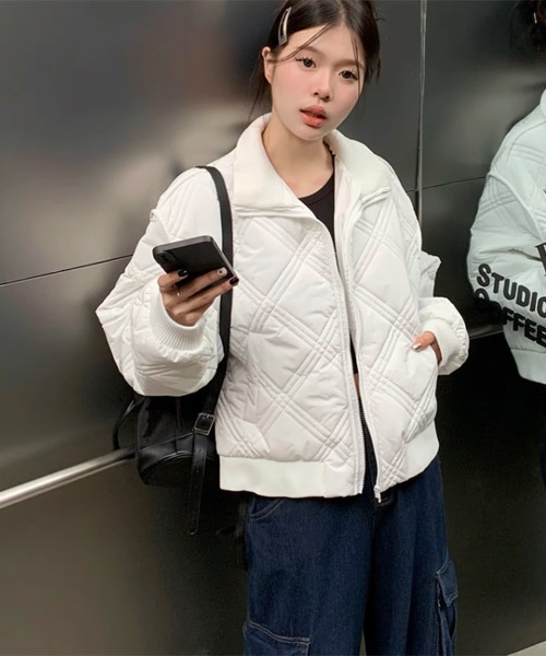 urge:(アージコロン )の「【URGE:】キルティング ブルゾン アウター(ブルゾン・レディース・ホワイト・SMALL/MEDIUM/LARGE)」の5枚目の写真