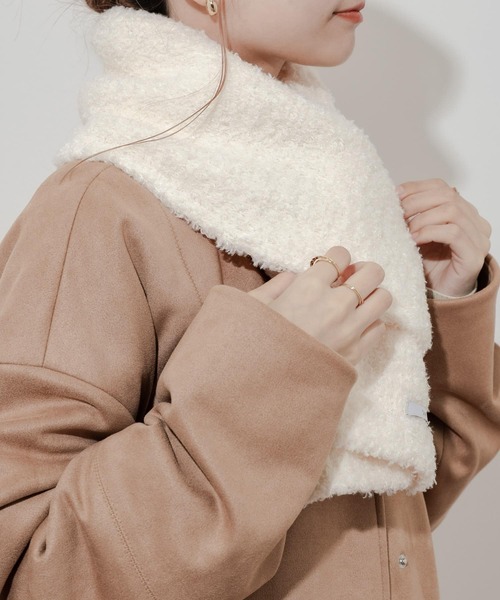 SMELLY（スメリー）の「ボアニットマフラー（マフラー・レディース・グレー/アイボリー/ブラック・-）」の16枚目の写真