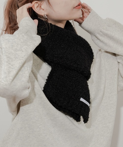 SMELLY（スメリー）の「ボアニットマフラー（マフラー・レディース・グレー/アイボリー/ブラック・-）」の9枚目の写真
