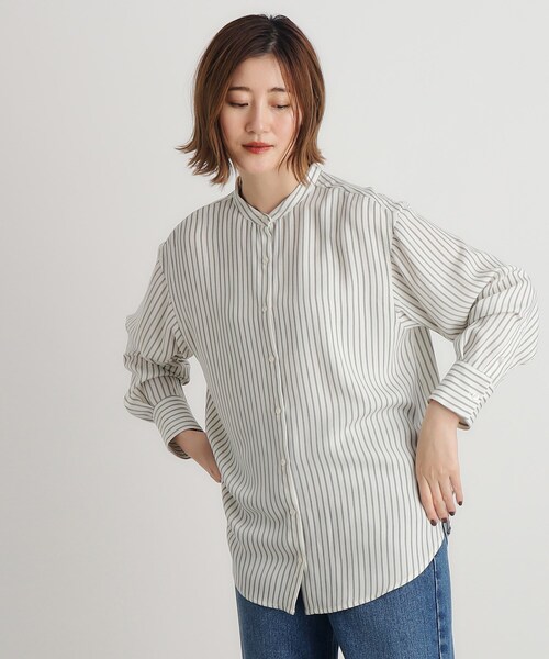 grove（グローブ）の「◇とろみバンドカラーシャツブラウス（シャツ