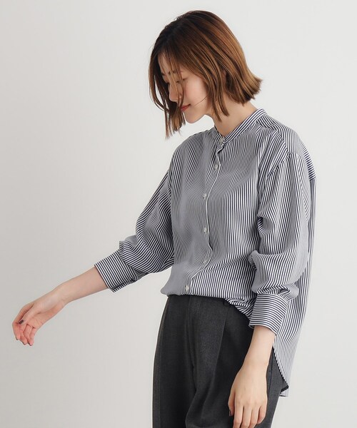 grove（グローブ）の「◇とろみバンドカラーシャツブラウス（シャツ