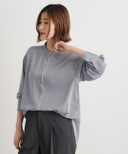 grove（グローブ）の「◇とろみバンドカラーシャツブラウス（シャツ