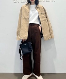 LACOSTE | ストレッチツイル ウールライクワイドストレートパンツ / ワイドパンツ(その他パンツ)