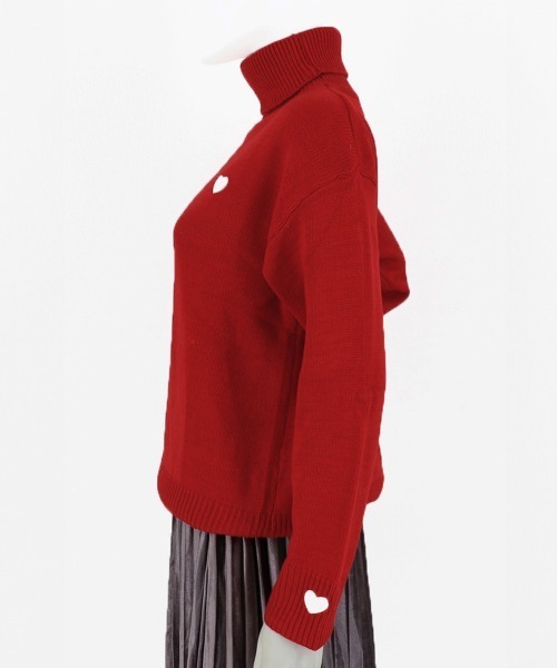 Miniministore(ミニミニストア)の「ニットセーター ハイネック ハート柄(ニット/セーター・レディース・ブラック/レッド/ホワイト・FREE)」の16枚目の写真