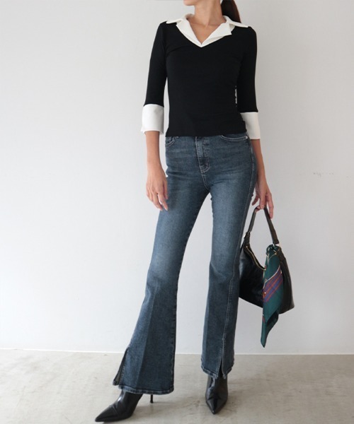 シャツレイヤードデザインカットトップス（Tシャツ/カットソー）｜AMBIENT（アンビエント）