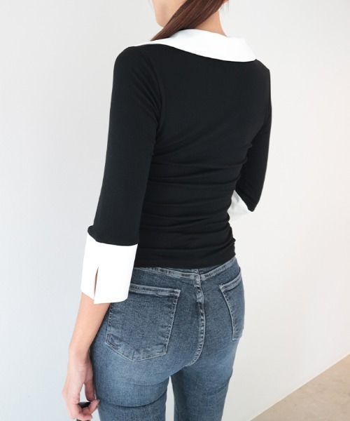 シャツレイヤードデザインカットトップス（Tシャツ/カットソー）｜AMBIENT（アンビエント）