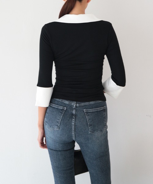 シャツレイヤードデザインカットトップス（Tシャツ/カットソー）｜AMBIENT（アンビエント）