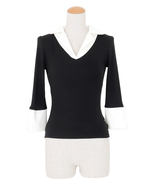 シャツレイヤードデザインカットトップス（Tシャツ/カットソー）｜AMBIENT（アンビエント）