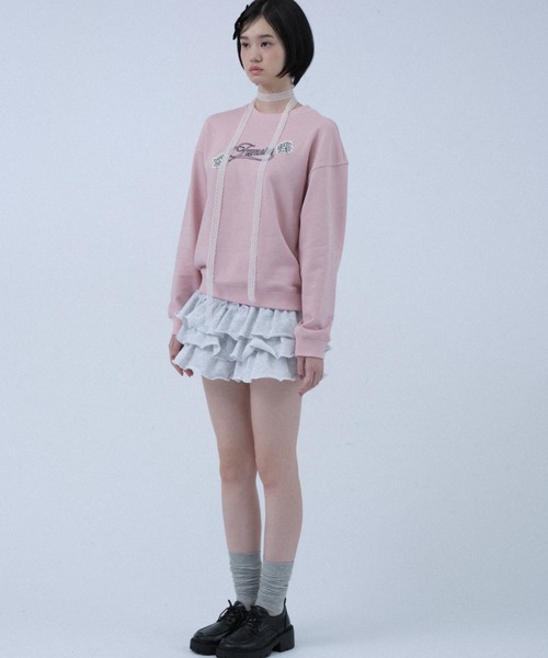 FCMM(エフシーエムエム)の「ROSE EMBROIDERY CREWNECK SWEAT/ローズエンブロイダリークルーネックスウェット(スウェット・レディース・ネイビー/ピンク/ホワイト・SMALL/MEDIUM)」の15枚目の写真