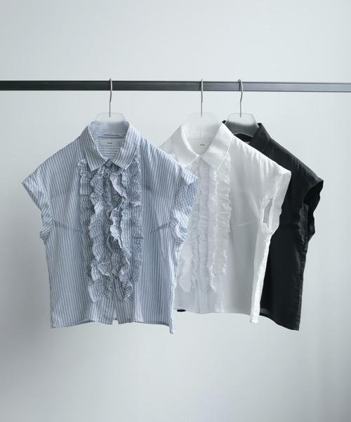 anuke（アンヌーク）の「Sleeveless Frill Blouse（シャツ/ブラウス・レディース・ホワイト/マルチ/ブラック・FREE）」の6枚目の写真