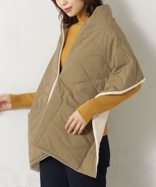 FOUND GOOD（ファウンドグッド）の「キルティングストール（ネックウォーマー/スヌード・レディース・ベージュ/ブラック・FREE）」の5枚目の写真