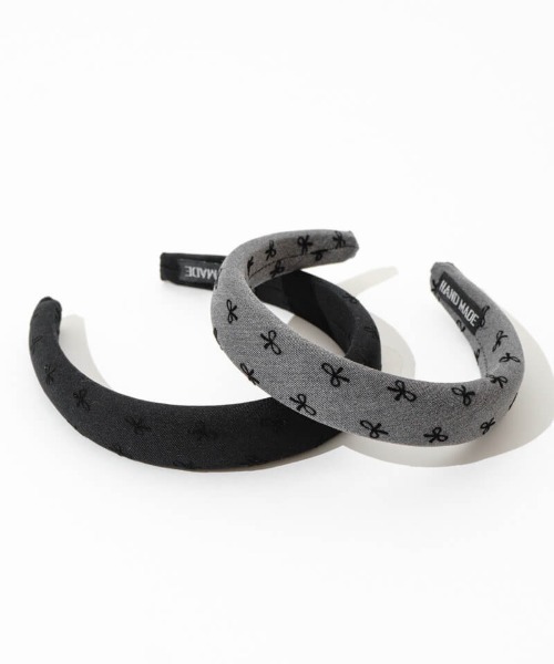 flower（フラワー）の「リボンパターンヘアバンド（カチューシャ・レディース・ブラック/グレー・FREE）」の3枚目の写真