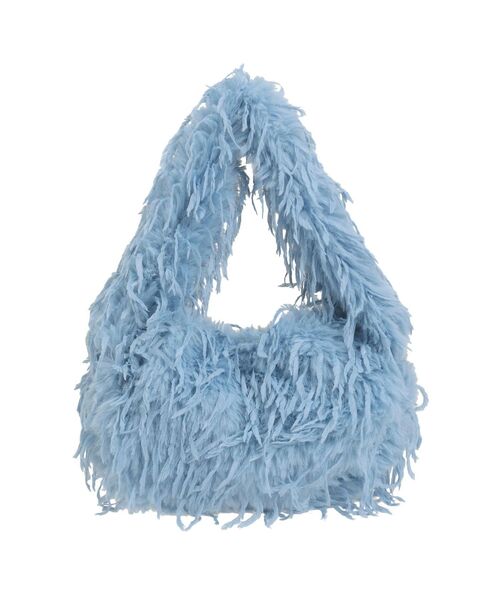 LAGUNAMOON（ラグナムーン）の「フェザーフェイクファーBAG（ハンドバッグ・レディース・アイボリー/ブルー・FREE）」の7枚目の写真