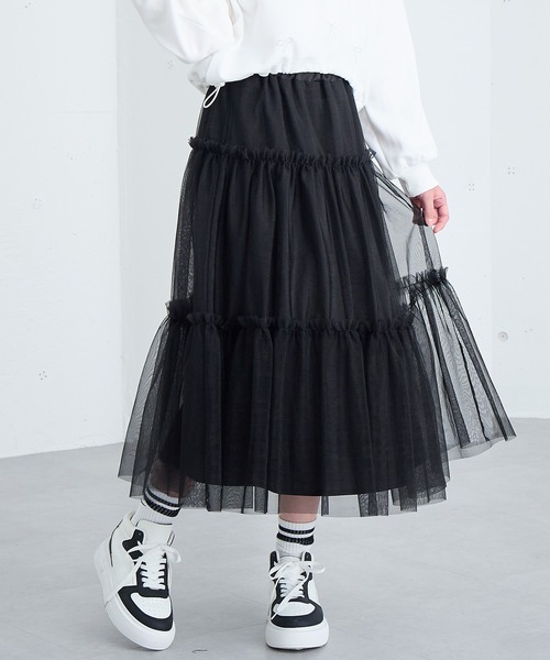 ラメチュール ティアードスカート（140㎝～160㎝）（スカート