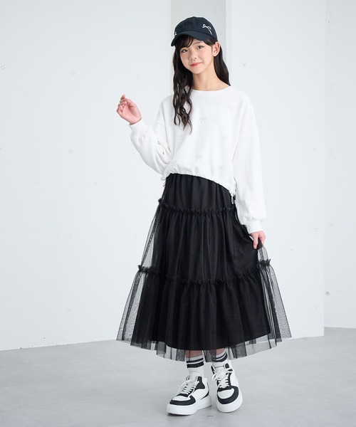 ラメチュール ティアードスカート（140㎝～160㎝）（スカート
