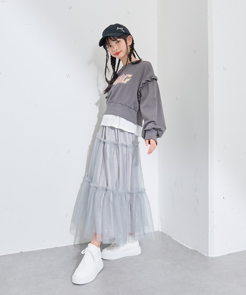 ラメチュール ティアードスカート（140㎝～160㎝）（スカート
