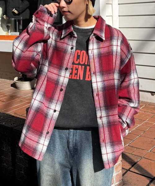 CIAOPANIC TYPY（チャオパニックティピー）の「【UNISEX】チェックネルシャツ/WEB限定カラーあり（シャツ/ブラウス・メンズ・ブラック/レッド/グリーン/ネイビー/ベージュ・LARGE/MEDIUM）」の5枚目の写真