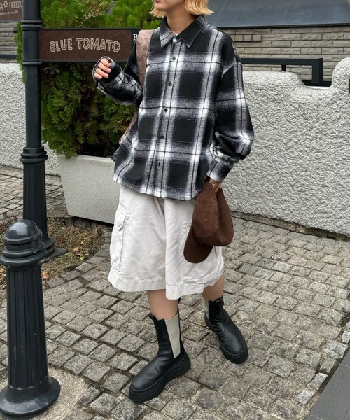 CIAOPANIC TYPY（チャオパニックティピー）の「【UNISEX】チェックネルシャツ/WEB限定カラーあり（シャツ/ブラウス・メンズ・ブラック/レッド/グリーン/ネイビー/ベージュ・LARGE/MEDIUM）」の10枚目の写真