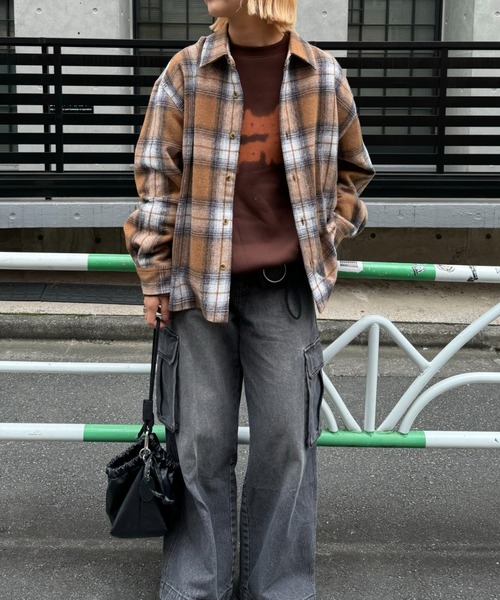 CIAOPANIC TYPY（チャオパニックティピー）の「【UNISEX】チェックネルシャツ/WEB限定カラーあり（シャツ/ブラウス・メンズ・ブラック/レッド/グリーン/ネイビー/ベージュ・LARGE/MEDIUM）」の16枚目の写真