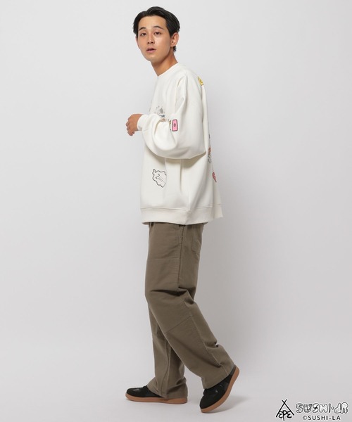 niko and...(ニコアンド)の「【寿司パーティー】コラボ裏起毛クルースウェット(スウェット・メンズ・グリーン/オフホワイト/ブラック・MEDIUM/LARGE)」の9枚目の写真