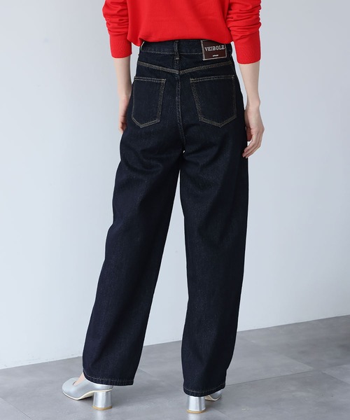 LOWO(ロワ)の「ステッチラインハイウエストワイドデニムパンツ(デニムパンツ・レディース・インディゴブルー・L/M/S)」の3枚目の写真
