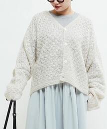 OPEN WORK STAR★ HAND MADE KNIT CARDIGAN