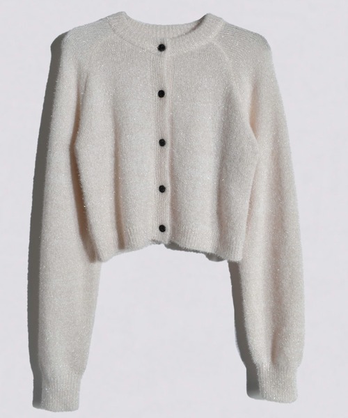 カーディガン 「kiehtova」GLITTER SHAGGY KNIT/グリッター シャギー カーデガン レディース kiehtova】GLITTER SHAGGY KNIT/グリッター シャギー カーデガン
