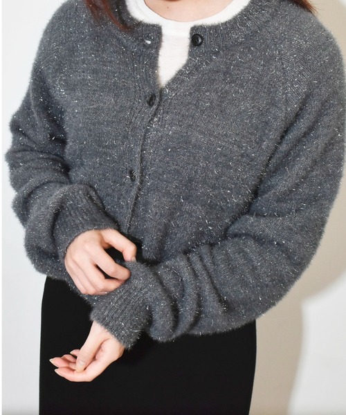 カーディガン 「kiehtova」GLITTER SHAGGY KNIT/グリッター シャギー カーデガン レディース kiehtova カーディガン 「kiehtova」GLITTER SHAGGY KNIT