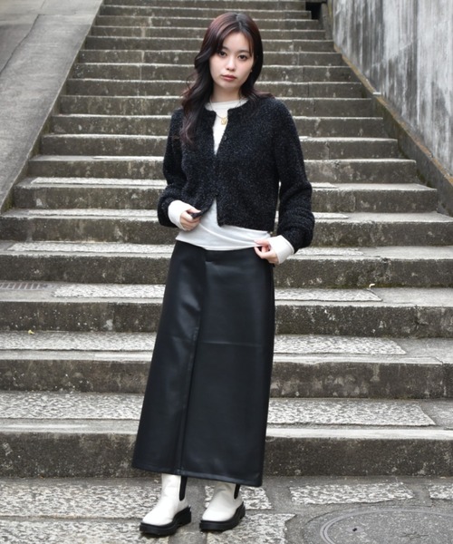 kiehtova（キエトヴァ）の「【kiehtova】GLITTER SHAGGY KNIT/グリッター シャギー カーデガン（カーディガン/ボレロ・レディース・ベージュ/グレー/ブラック/アイボリー・FREE）」の20枚目の写真