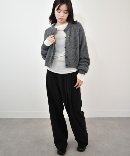 kiehtova（キエトヴァ）の「【kiehtova】GLITTER SHAGGY KNIT/グリッター シャギー カーデガン（カーディガン/ボレロ・レディース・ベージュ/グレー/ブラック/アイボリー・FREE）」の12枚目の写真