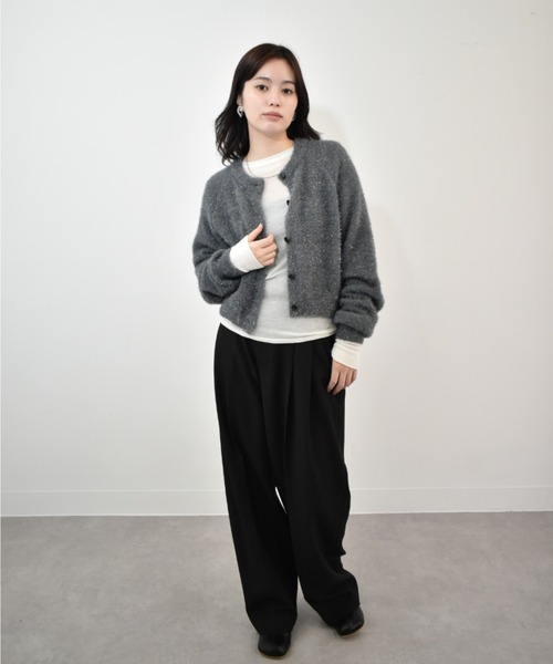 kiehtova（キエトヴァ）の「【kiehtova】GLITTER SHAGGY KNIT/グリッター シャギー カーデガン（カーディガン/ボレロ・レディース・ベージュ/グレー/ブラック/アイボリー・FREE）」の13枚目の写真