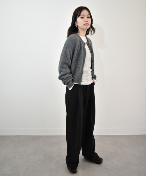 kiehtova（キエトヴァ）の「【kiehtova】GLITTER SHAGGY KNIT/グリッター シャギー カーデガン（カーディガン/ボレロ・レディース・ベージュ/グレー/ブラック/アイボリー・FREE）」の14枚目の写真