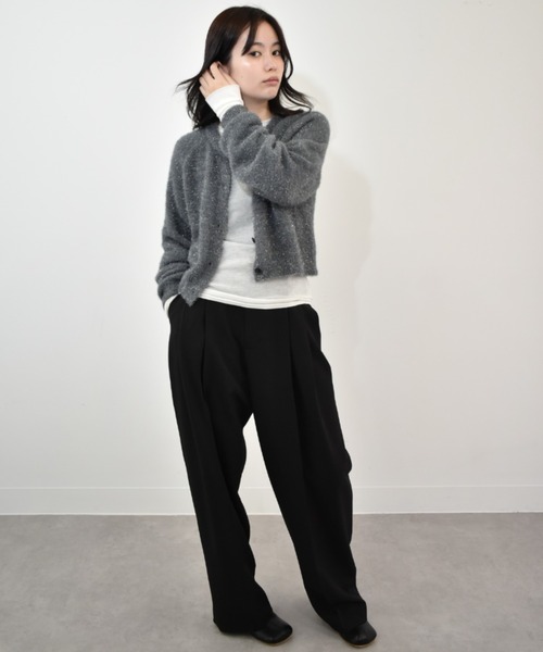 kiehtova（キエトヴァ）の「【kiehtova】GLITTER SHAGGY KNIT/グリッター シャギー カーデガン（カーディガン/ボレロ・レディース・ベージュ/グレー/ブラック/アイボリー・FREE）」の16枚目の写真